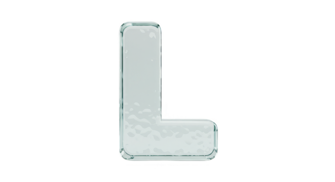 3D Rendered Ice Letter L Isolated Alphabet for Winter Design