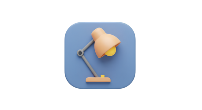 3d Rendering of Pastel Desk Lamp Illustration Icon Isolated on Transparent