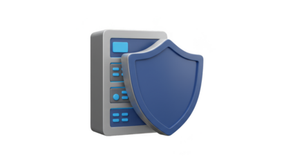 3D Rendering of Shielded Server Data Protection Security Network