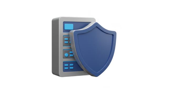 3D Rendering of Shielded Server Data Protection Security Network