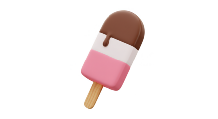 3D Rendering Ice Cream Popsicle Dessert Sweet Treat Illustration