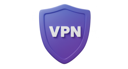 3D Rendering VPN Shield Security Internet Protection Purple