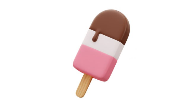 3D Rendering Ice Cream Popsicle Dessert Sweet Treat Illustration - Powered by Adobe