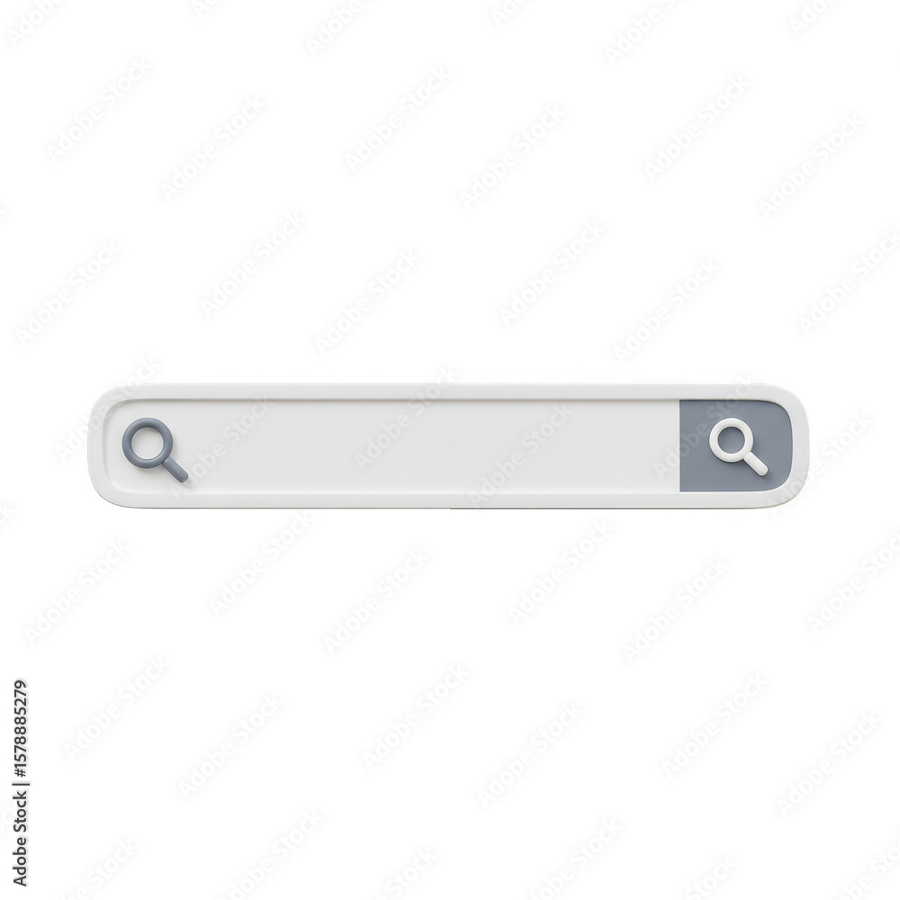 Poster 3d Search Bar Transparent Navigation for Website or Browser UI UX