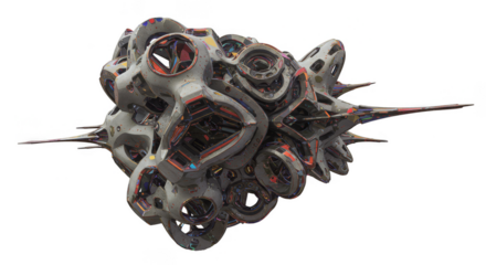 Abstract Complex Fractal Structure Transparent Background Design Art