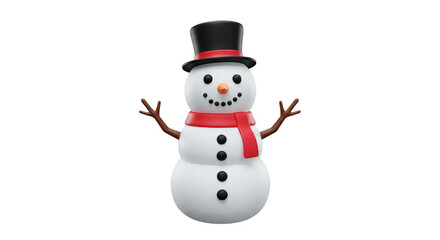 3D Snowman Festive Season Decoration with Red Scarf Holiday