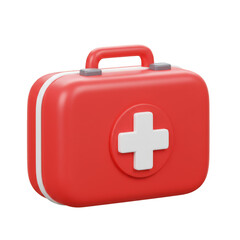 Obraz premium 3D Rendering First Aid Kit Medical Emergency Healthcare Red Cross