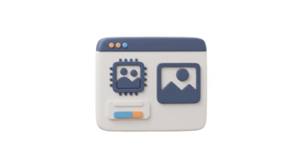 3D Webpage Mockup Design Template Graphic Isolated Transparent Background