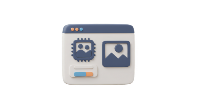 3D Webpage Mockup Design Template Graphic Isolated Transparent Background - Powered by Adobe