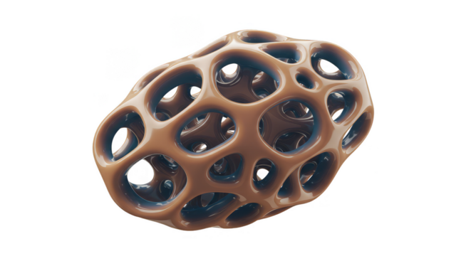 Abstract 3D Object Interconnected Structure Geometric Shape Brown