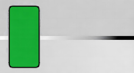 Abstract Mobile Phone with Green Screen and white Background