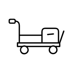 Industrial cart in minimalist design with black outline  