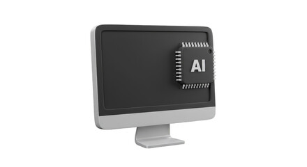 3D Rendering of AI Computer Machine Learning Digital Technology