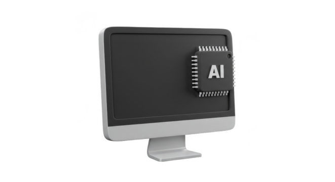 3D Rendering of AI Computer Machine Learning Digital Technology