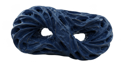 Abstract Blue Shape on Transparent Background Geometric Design