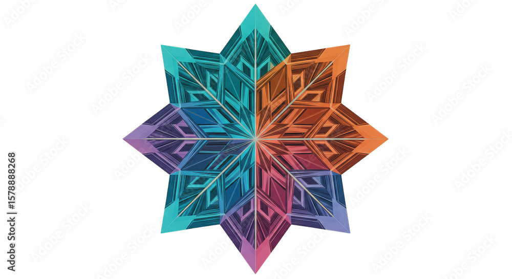 Poster abstract geometric star pattern transparent background ornament design