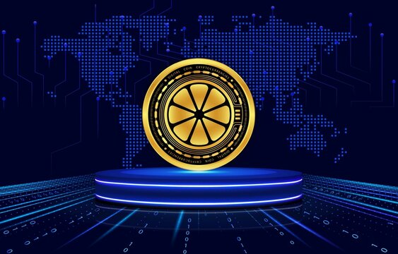 limewire-lmwr virtual currency images on digital background. 3d illustration