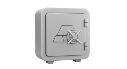 3D Rendering Safe Vault Metallic Strongbox Financial Security Protection
