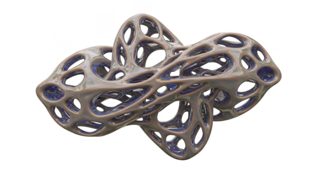 Abstract Shape 3D Structure a Complex Design Network Rendering