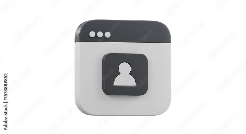 Aufkleber account profile user interface button symbol 3d render png