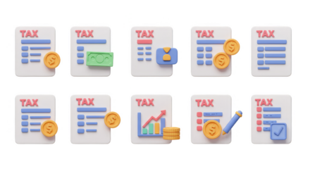 Accounting Tax Document Form Finance Illustration with Transparent BG