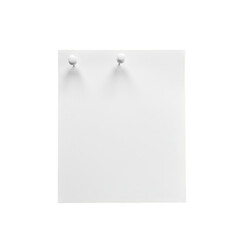 Blank White Paper Note Pinned on Transparent Background Template