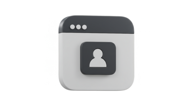 Account Profile User Interface Button Symbol 3d Render PNG