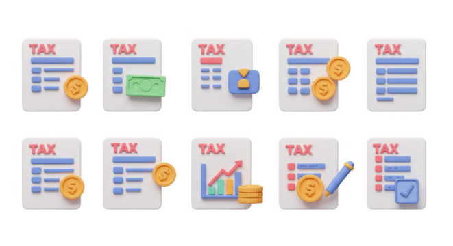 Accounting Tax Document Form Finance Illustration with Transparent BG