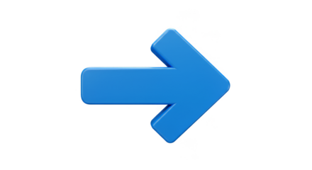Blue Arrow Directing Right Indicating Choice Navigation 3D Render
