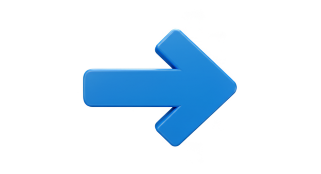 Blue Arrow Directing Right Indicating Choice Navigation 3D Render