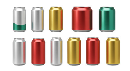 Aluminum Cans Isolated Collection Soda Beverage Illustration Transparent PNG