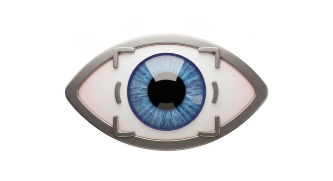 Blue Human Eye Transparent Background Medical Vision Illustration