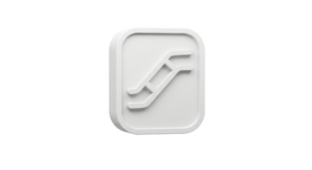 3d White Escalator Symbol Seamless Directional Urban Guidance