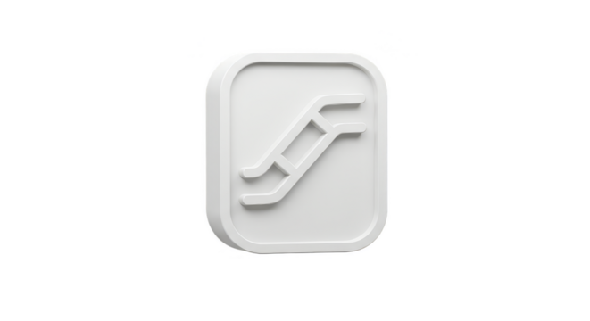 3d White Escalator Symbol Seamless Directional Urban Guidance