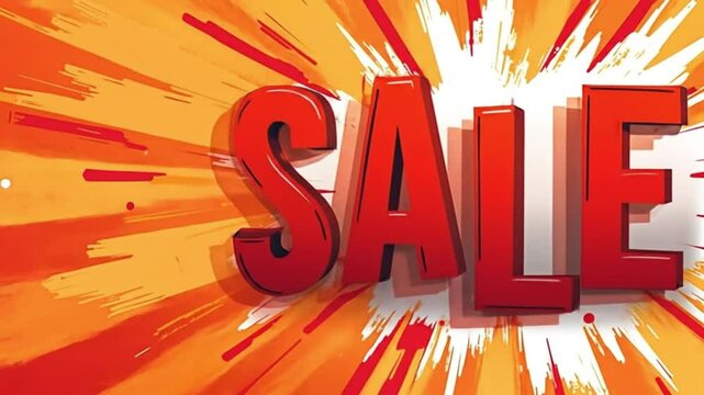 Bold sale announcement with bright explosion background  