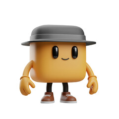 Fototapeta premium Cartoon Character 3D Rendering of Cute Funny Digital Mascot