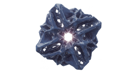 Abstract Cube 3D Render Shape Light Geometric Design with Transparent BG