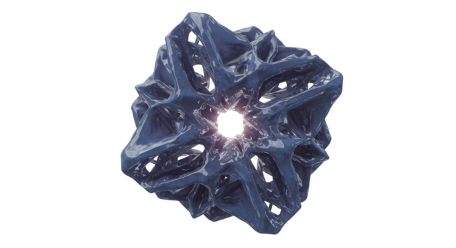 Abstract Cube 3D Render Shape Light Geometric Design with Transparent BG