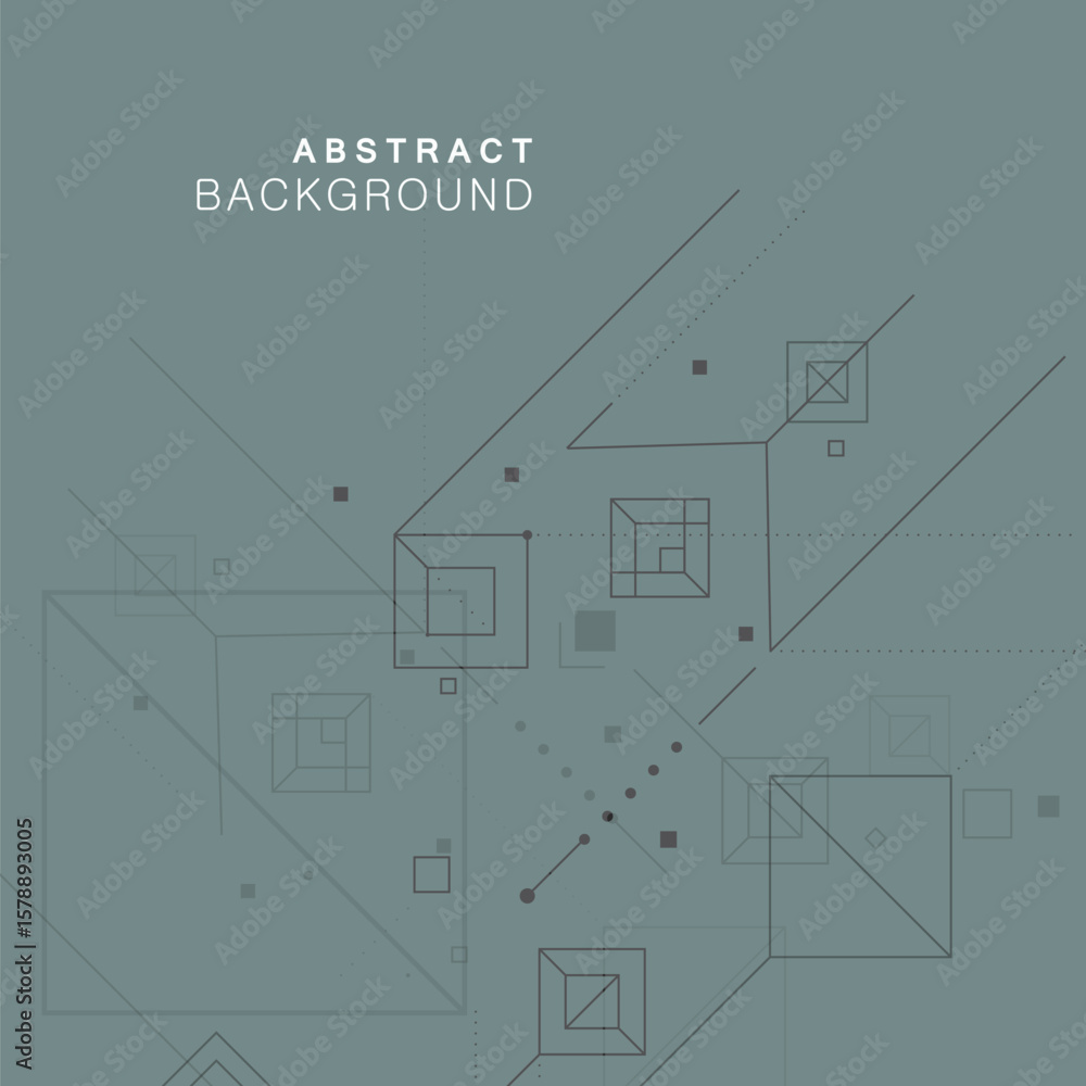 Poster triangle and rectangular square shapes with dots and lines. vector background