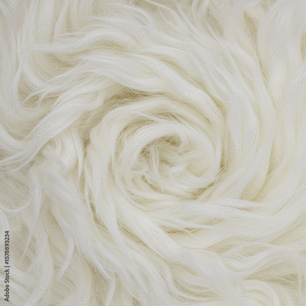 Poster abstract white fur texture background of soft fluffy wool material