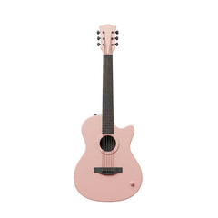 Fototapeta premium Acoustic Guitar Instrument Isolated Pink Musical Entertainment Sound