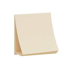 Beige Desk Calendar 3D Render Blank Template Page on Transparent Background