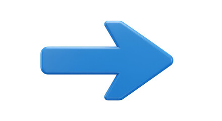 Blue Arrow Directs Right for Navigation a Transparent Illustration