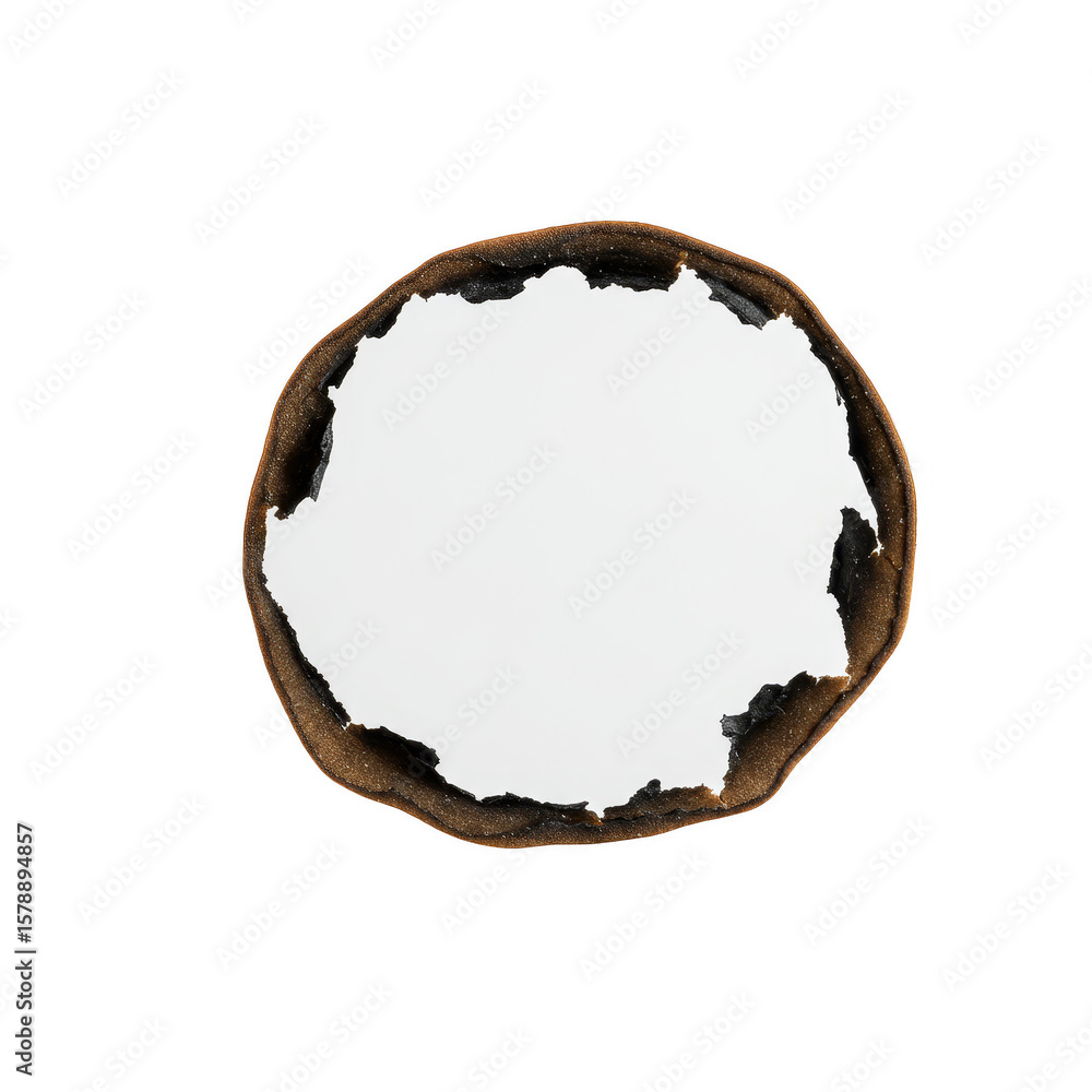 Poster burned circle hole transparent background texture frame design