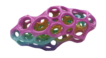 Abstract Cellular Structure 3d Rendering on Transparent Background