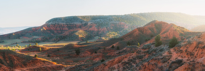 Evening sun comes to the valley of Rojo (Ca&ntilde;&oacute;n Rojo Teruel - Spain)