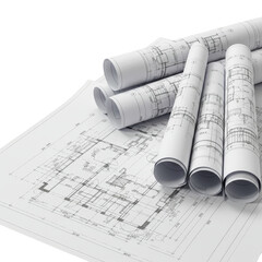 Detailed Blueprint Rolls Paper Plan for Architecture Engineering Design