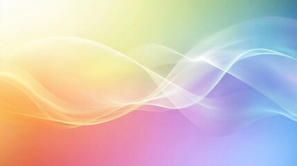 Abstract wavy lines on a colorful gradient backdrop with flowing smooth lines