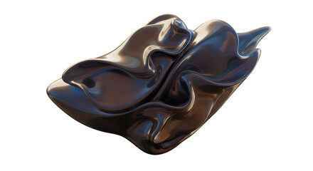 Glossy Metallic Abstract Shape Background Transparent Isolated PNG