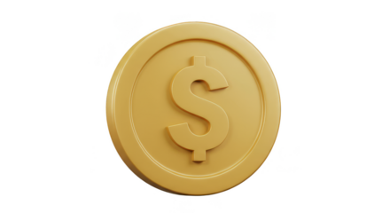 Gold Dollar Coin Money Currency Finance Payment Wealth 3d Transparent